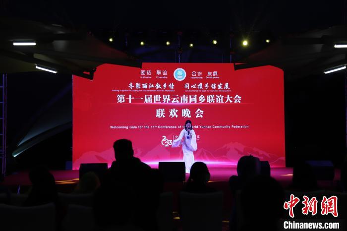 圖為第十一屆世界云南同鄉(xiāng)聯(lián)誼大會舉辦聯(lián)歡晚會?！〈抻澜?攝