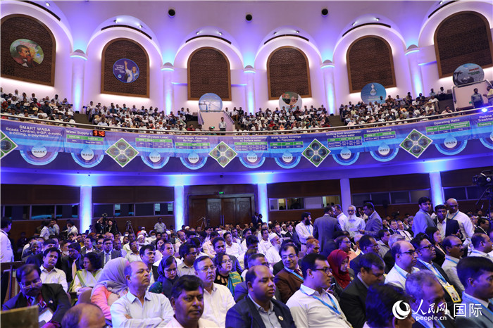 7月13日，達(dá)舍爾甘地污水處理廠項(xiàng)目竣工典禮舉行。人民網(wǎng)記者 孫廣勇攝