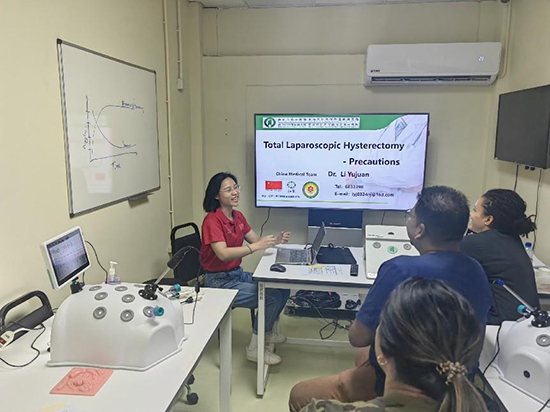 培訓現(xiàn)場。第18期援圭亞那醫(yī)療隊供圖