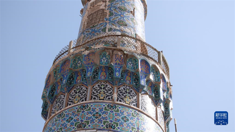 這是10月12日在阿富汗赫拉特省拍攝的受到損壞的赫拉特大清真寺局部。新華社發(fā)（馬沙勒攝）