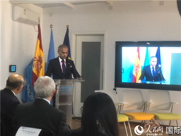 聯(lián)合國駐華協(xié)調(diào)員常啟德在研討會上致辭。 人民網(wǎng)記者 趙健攝