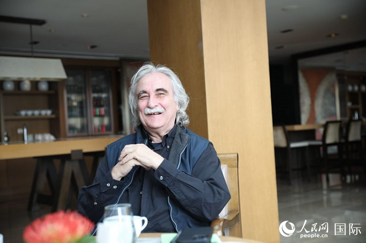 塞浦路斯歐洲大學(xué)前校長科斯塔斯·古利亞莫斯。人民網(wǎng) 殷韜攝