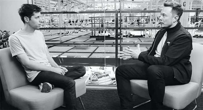 奧特曼與馬斯克的對談。圖源：視頻截圖