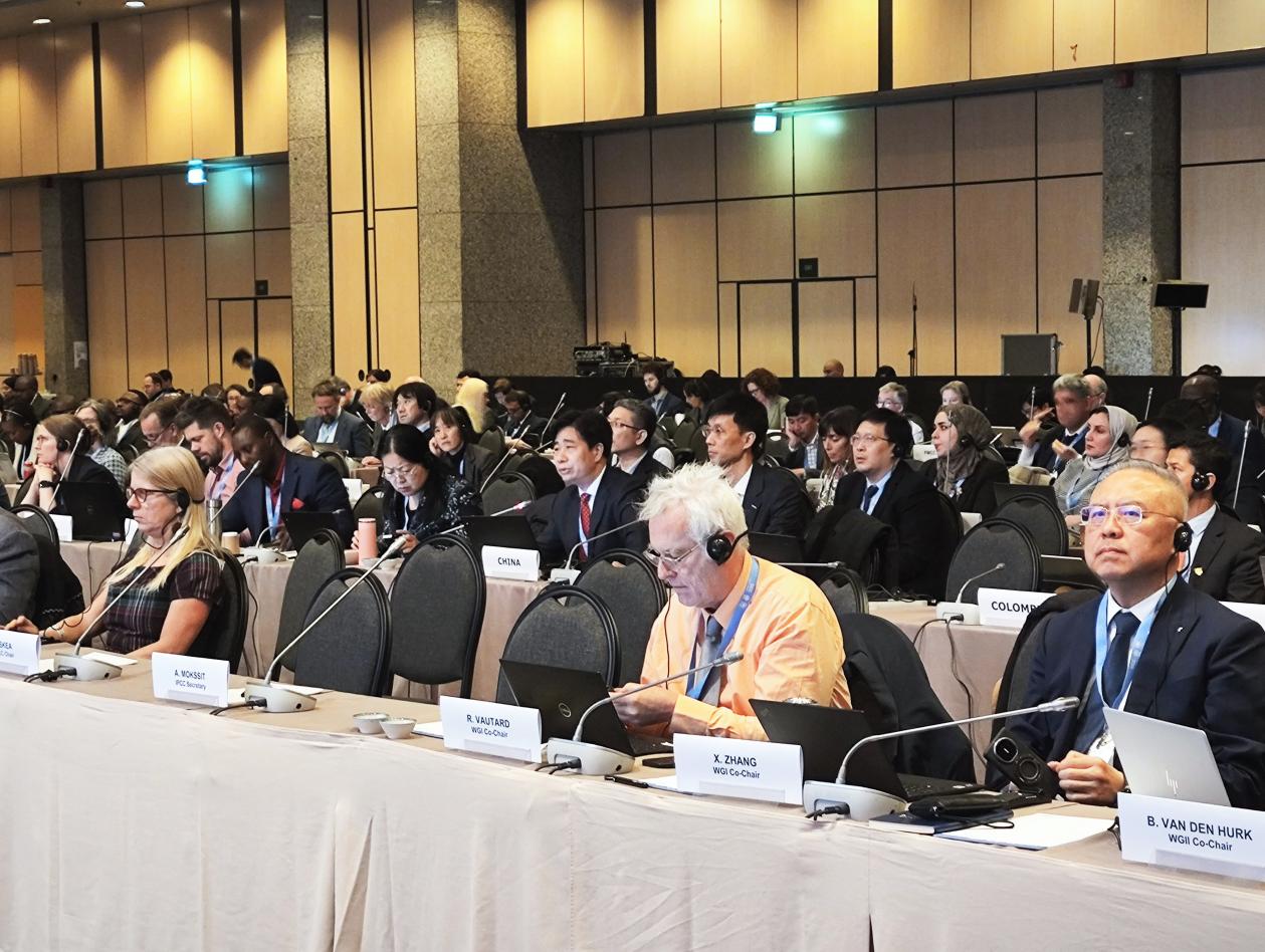 聯(lián)合國(guó)政府間氣候變化專門(mén)委員會(huì)（IPCC）第60次全會(huì)現(xiàn)場(chǎng)。中國(guó)氣象局供圖
