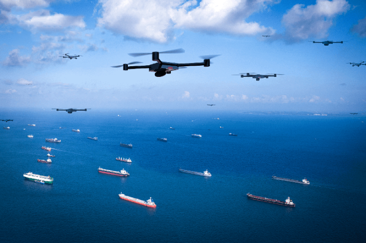 圖為智能無(wú)人系統(tǒng)未來(lái)在海洋上的模擬應(yīng)用場(chǎng)景。挑戰(zhàn)賽主辦方供圖