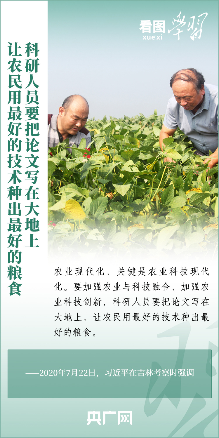 看圖學(xué)習(xí)丨推廣良田、良種、良法、良機(jī) 給農(nóng)業(yè)現(xiàn)代化插上科技的翅膀