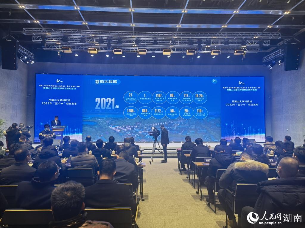 大科城管委會主任羅予武發(fā)布“五個十”項目。人民網(wǎng) 匡瀅攝