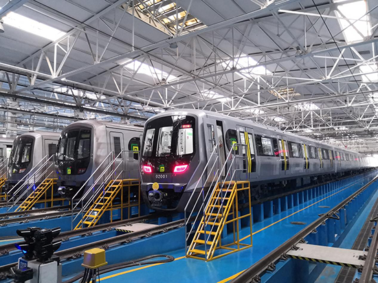 石家莊地鐵二號(hào)線列車。 中車齊車集團(tuán)石家莊公司供圖