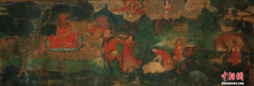 14世紀唐卡卷軸畫《女神》局部。<a target='_blank' href='/'><p  align=