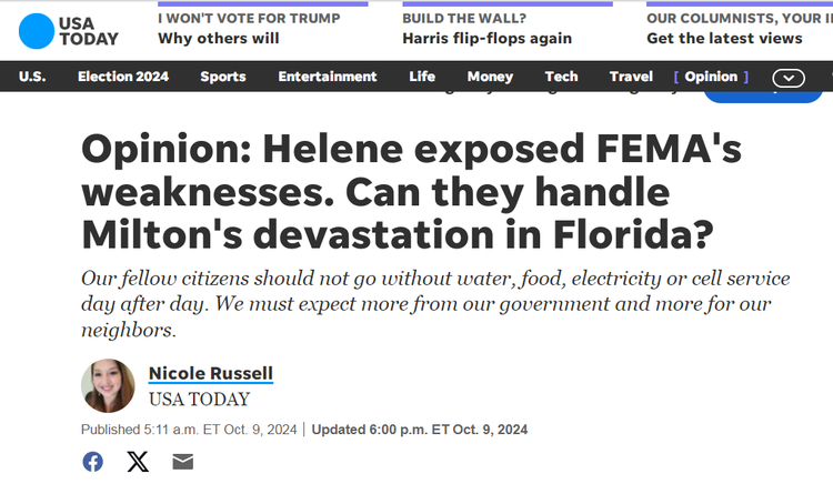 美媒：颶風肆虐折射出美國基礎(chǔ)設施薄弱弊端