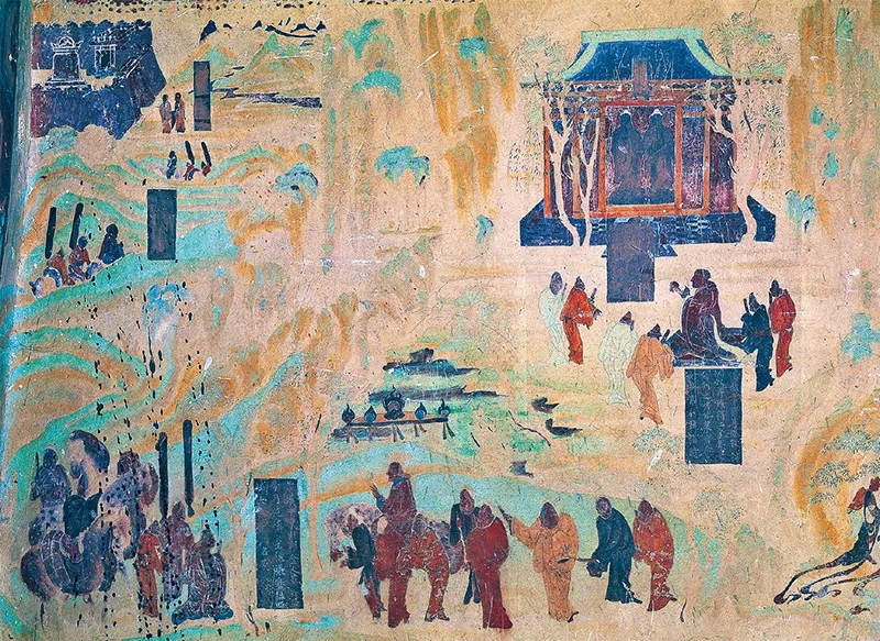 圖為莫高窟第323窟《張騫出使西域圖》。敦煌研究院供圖