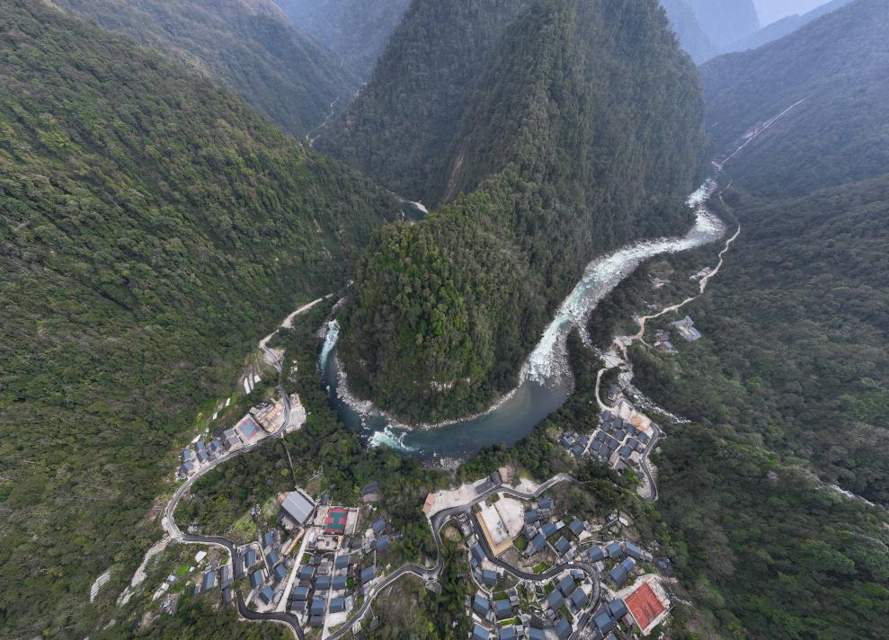 2023年3月10日，獨龍江航拍。