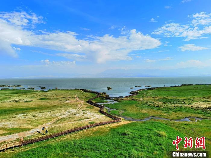 圖為航拍都蘭湖國(guó)家濕地公園?！∑钤鲚?攝