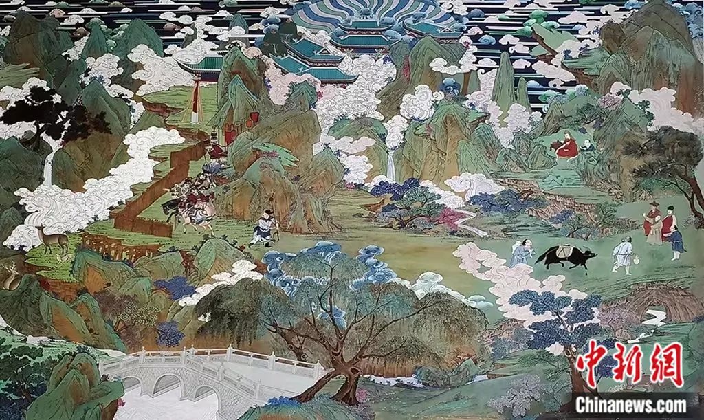 臨摹、補(bǔ)繪的青海瞿曇寺壁畫。受訪者 供圖