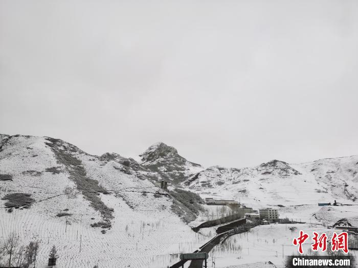 圖為青海省東南部的青沙山區(qū)域銀裝素裹。　張?zhí)砀?攝