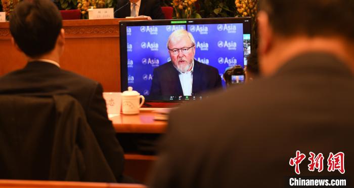 圖為外國專家通過線上進行分享交流。　趙朗 攝