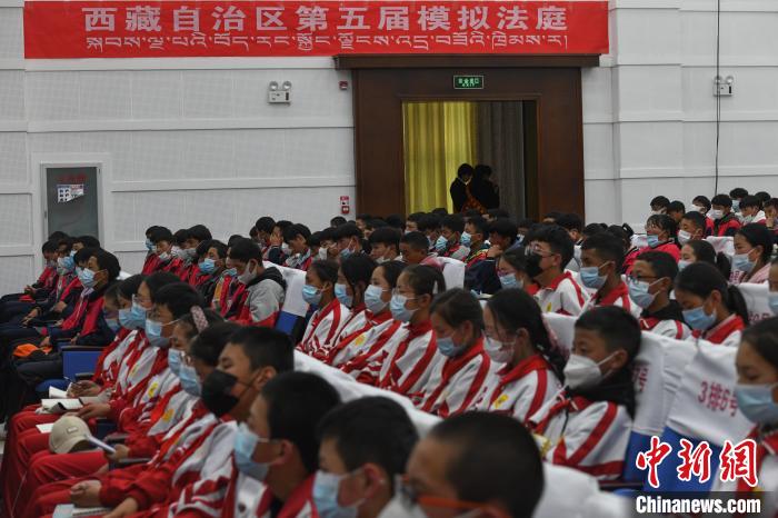 圖為西藏自治區(qū)第五屆模擬法庭現(xiàn)場。　貢嘎來松 攝