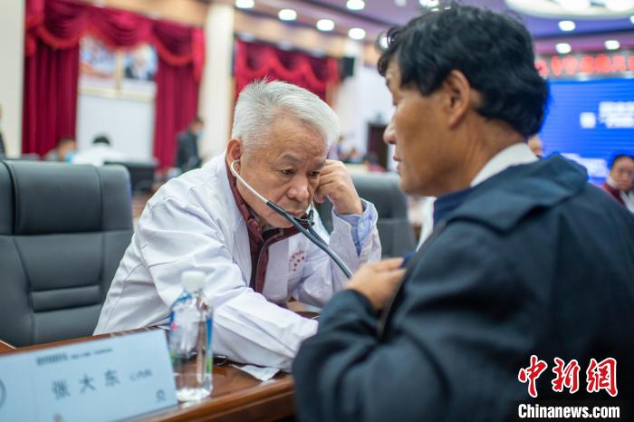 圖為專家團(tuán)隊(duì)在日喀則市開展義診活動?！〉┰雠?攝