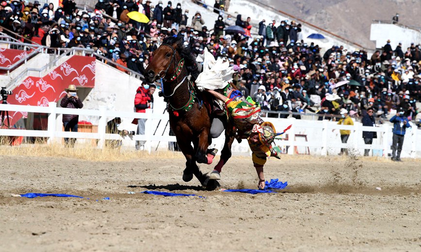 藏歷新年，精彩的馬術(shù)表演。潘多攝