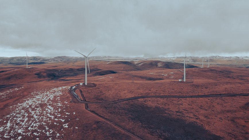 西藏自治區(qū)那曲市色尼區(qū)100兆瓦風(fēng)電。趙清鵬攝