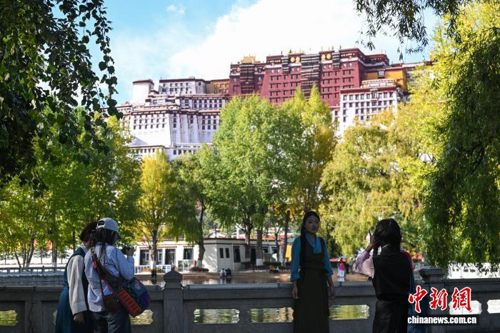 拉薩秋日：藍(lán)天襯金葉古城煥新顏